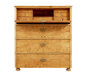 19th Century Swedish Birch Secretaire Chest of Drawers — thumbnail 5