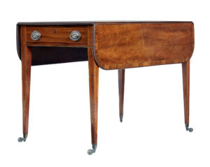 19th Century Mahogany Drop Leaf Pembroke Table — thumbnail 1