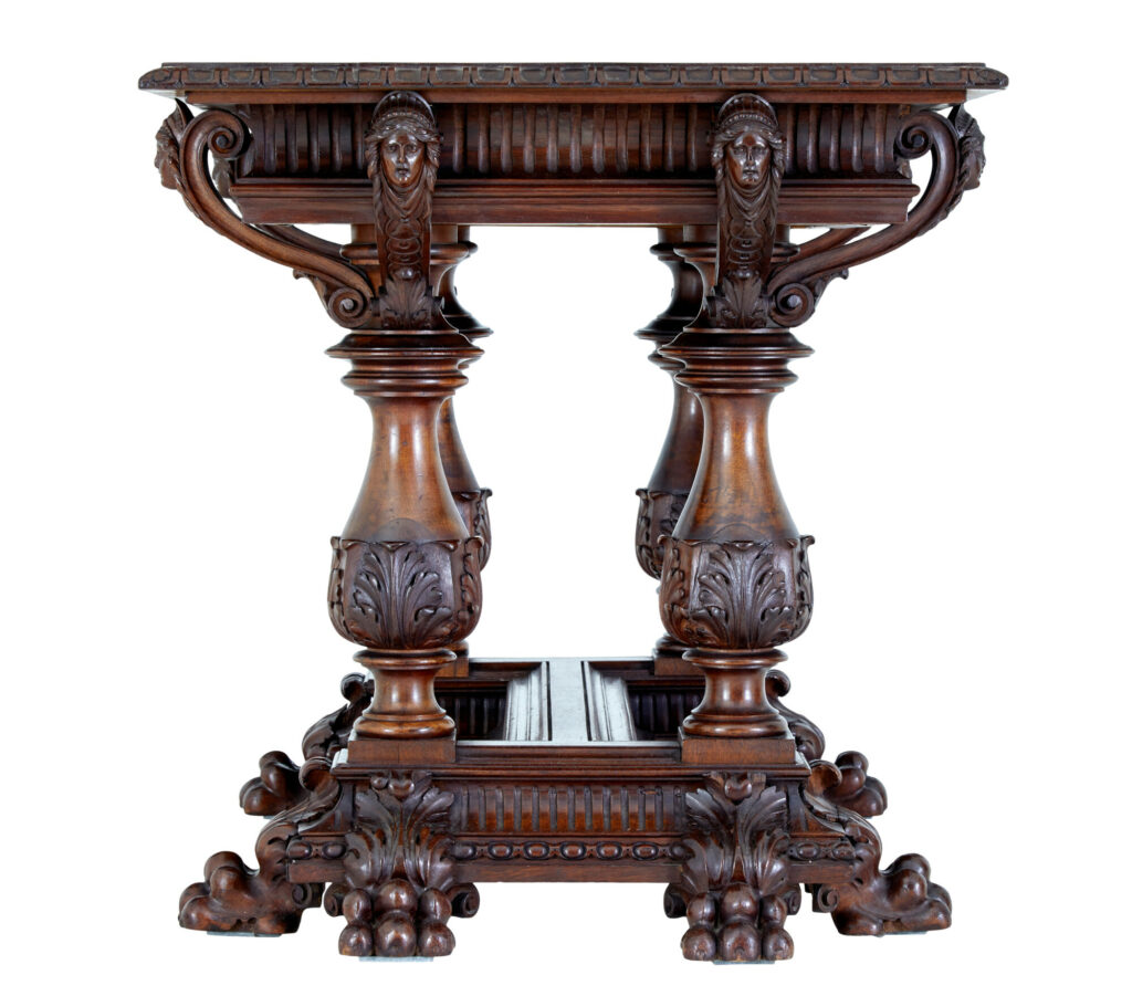 19th Century Italian Carved Walnut Center Table — image 8