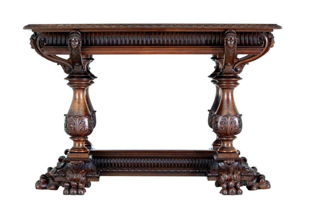 19th Century Italian Carved Walnut Center Table — image 9