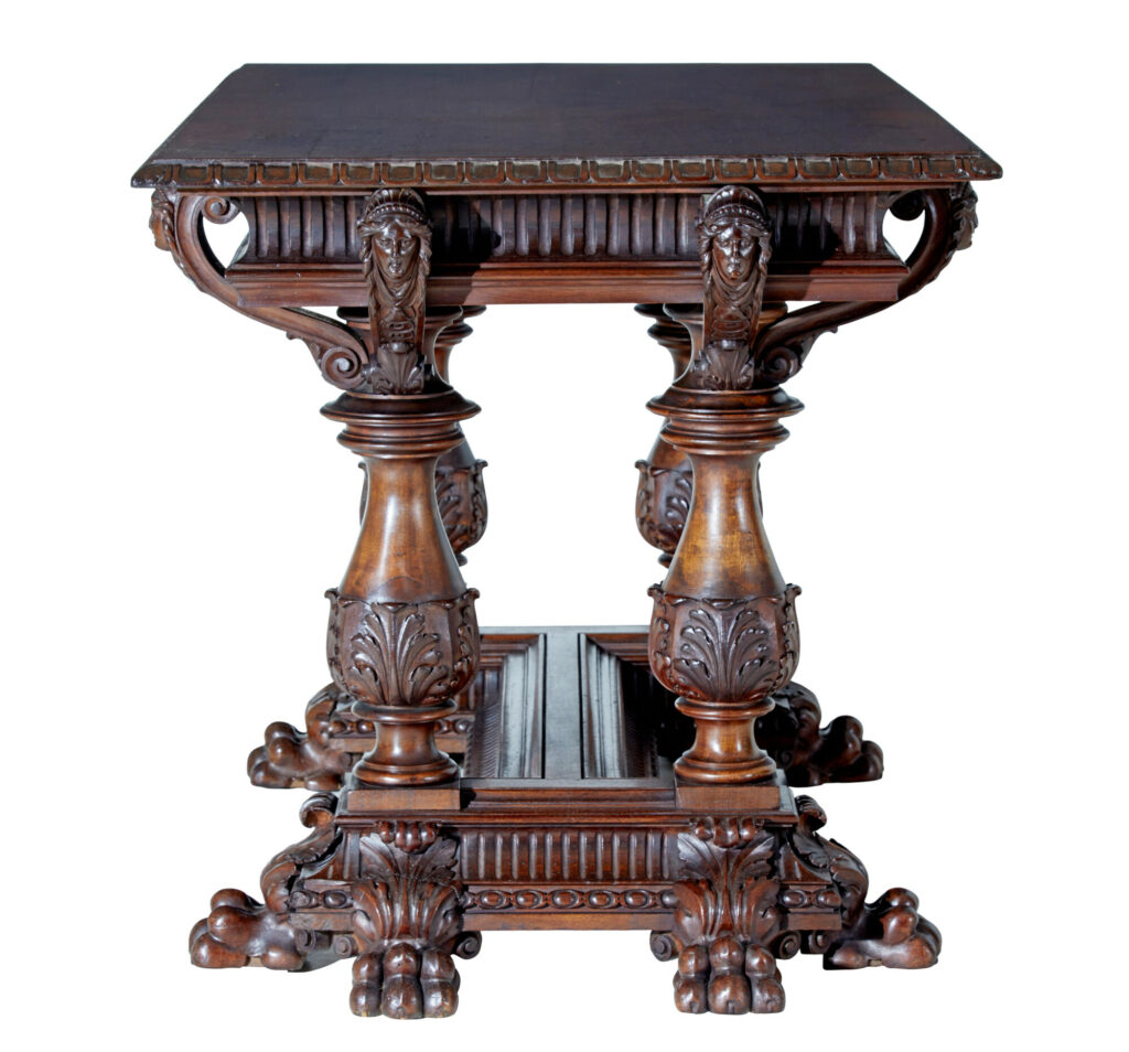 19th Century Italian Carved Walnut Center Table — image 10