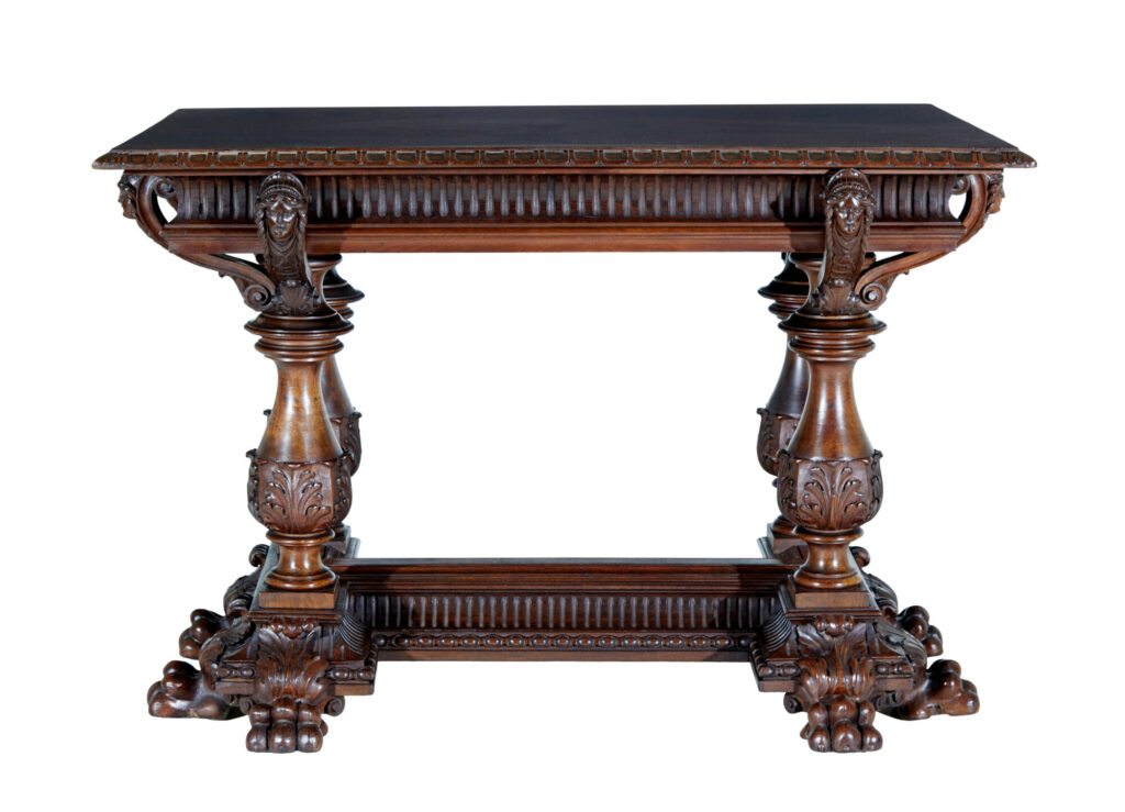 19th Century Italian Carved Walnut Center Table — image 2