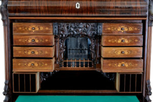 19th Century Italian Carved Palisander Escritoire — thumbnail 8