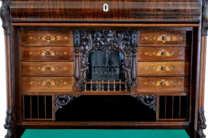19th Century Italian Carved Palisander Escritoire — thumbnail 9