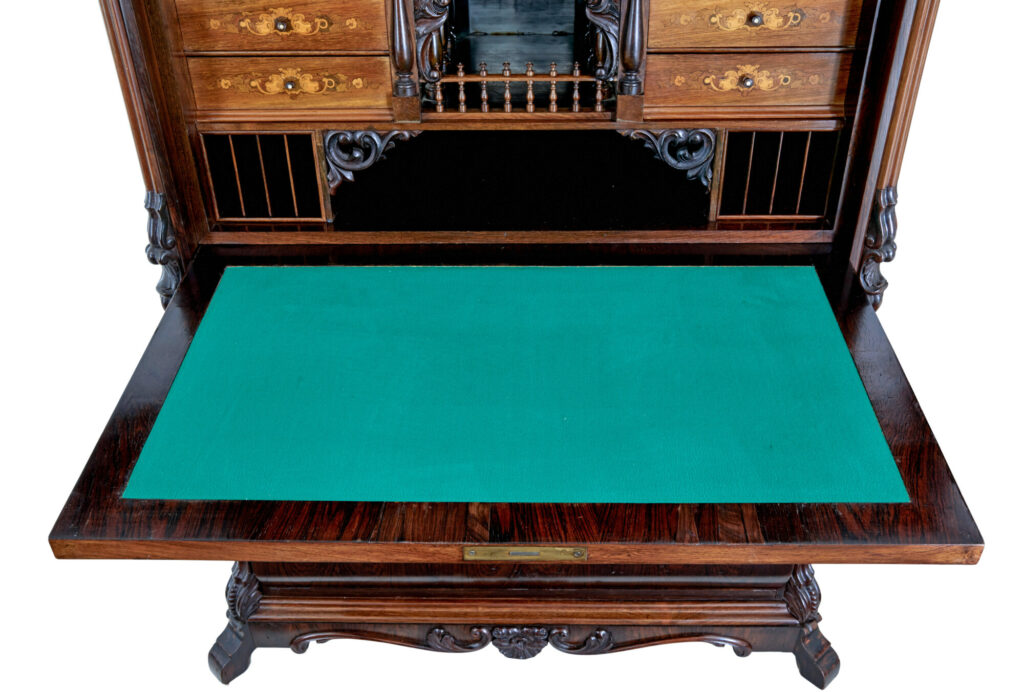 19th Century Italian Carved Palisander Escritoire — image 10