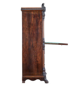 19th Century Italian Carved Palisander Escritoire — thumbnail 2