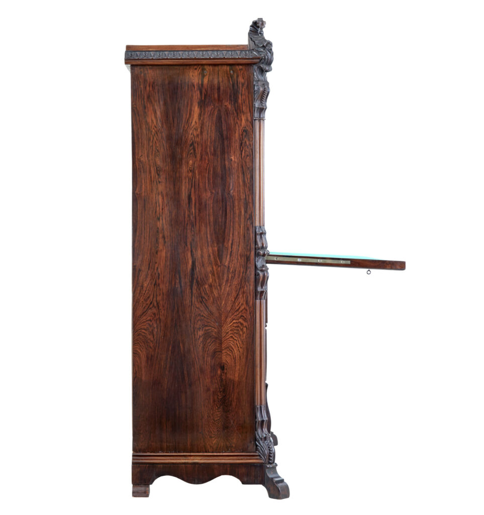 19th Century Italian Carved Palisander Escritoire — image 2