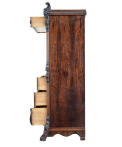 19th Century Italian Carved Palisander Escritoire — thumbnail 4