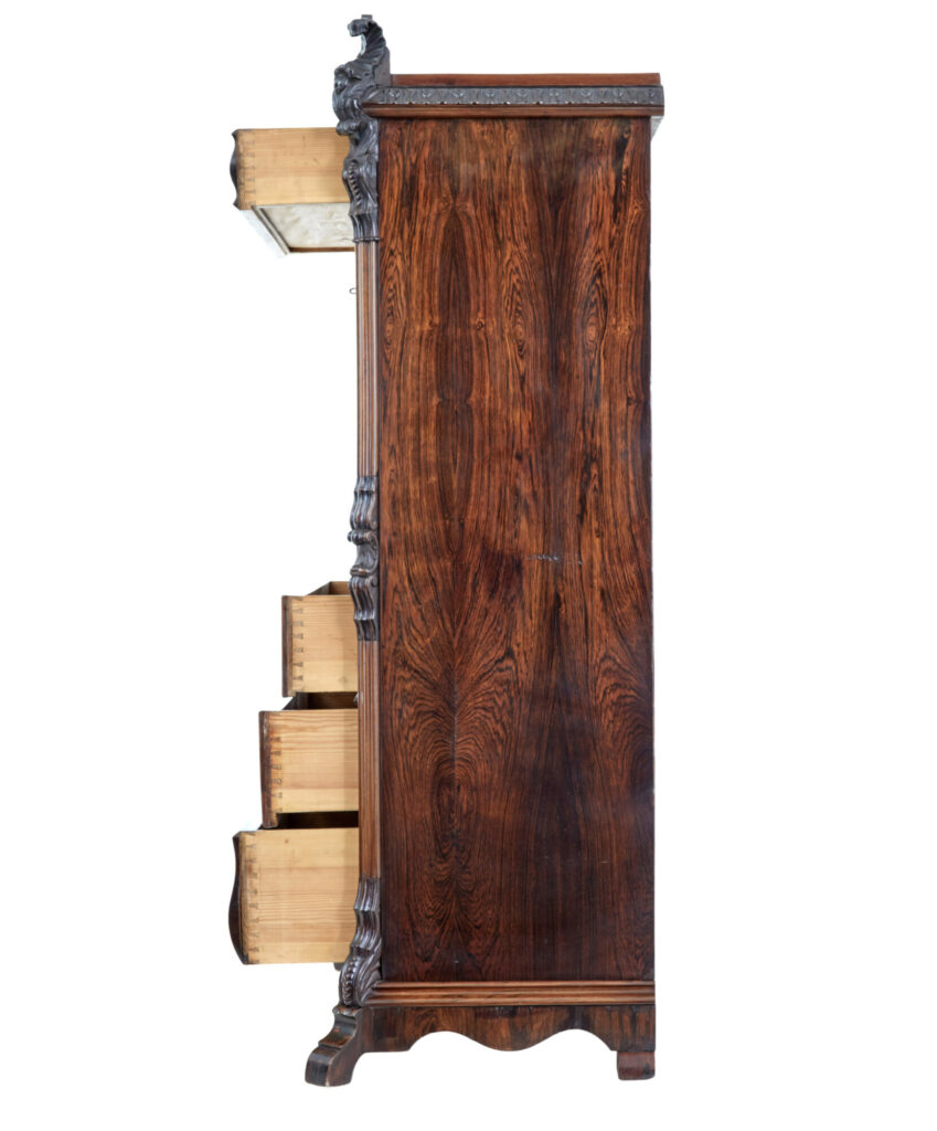19th Century Italian Carved Palisander Escritoire — image 4