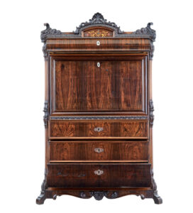 19th Century Italian Carved Palisander Escritoire — thumbnail 5