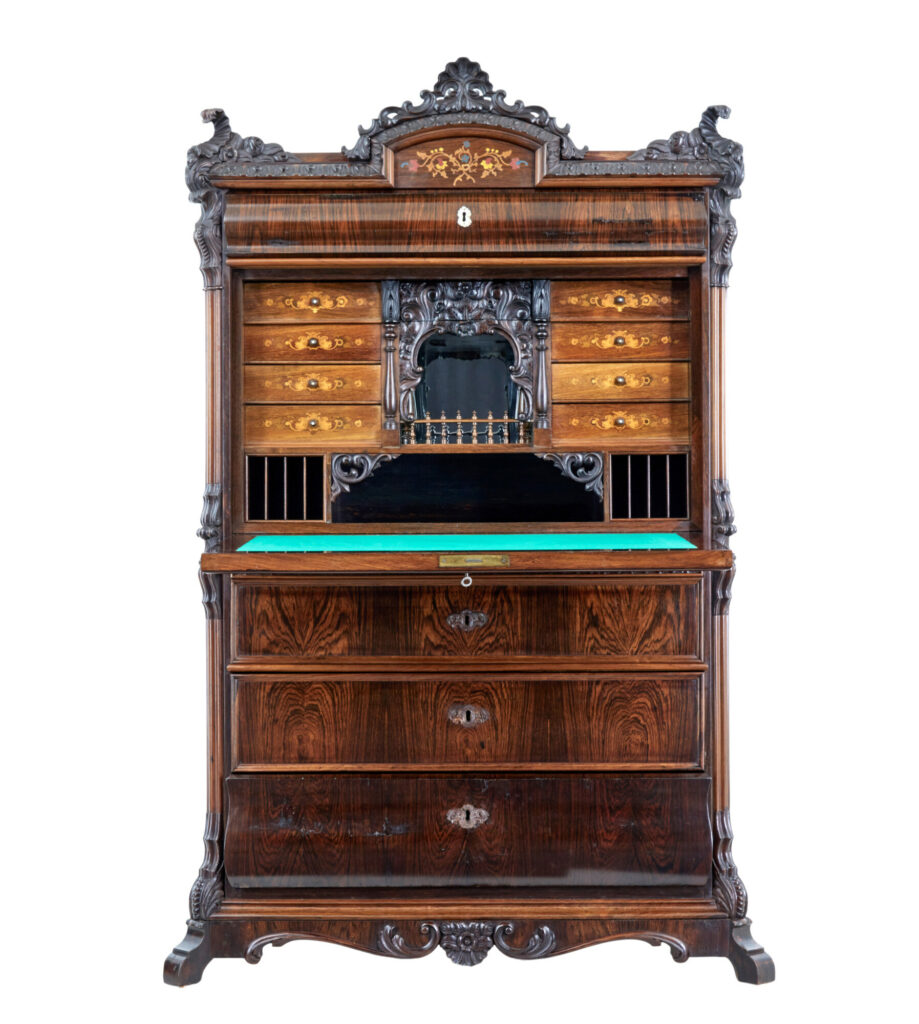 19th Century Italian Carved Palisander Escritoire — image 6
