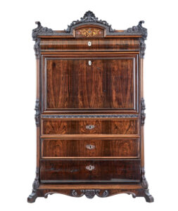 19th Century Italian Carved Palisander Escritoire — thumbnail 7