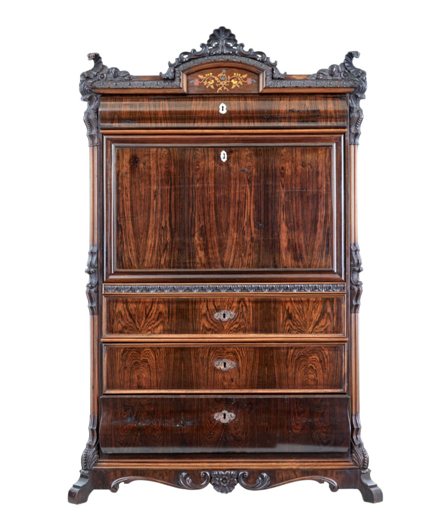 19th Century Italian Carved Palisander Escritoire — image 7