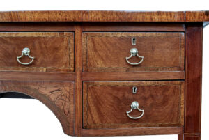 19th Century Walnut and Mahogany Bowfront Sideboard — thumbnail 2