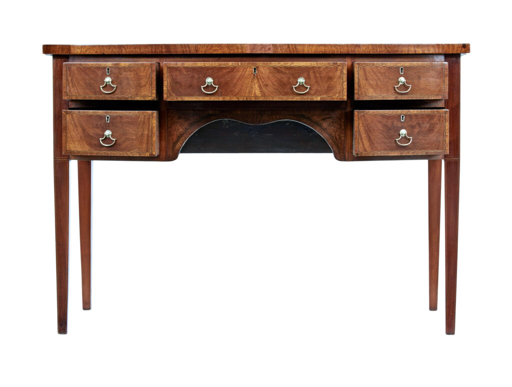 19th Century Walnut and Mahogany Bowfront Sideboard — image 8