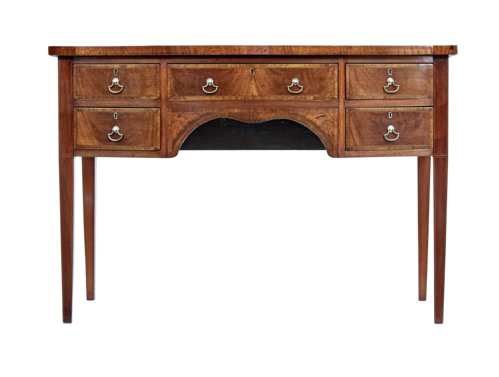 19th Century Walnut and Mahogany Bowfront Sideboard