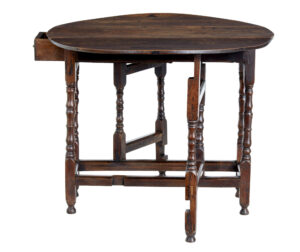 Small 18th Century Georgian Oak Gate Leg Table — thumbnail 5