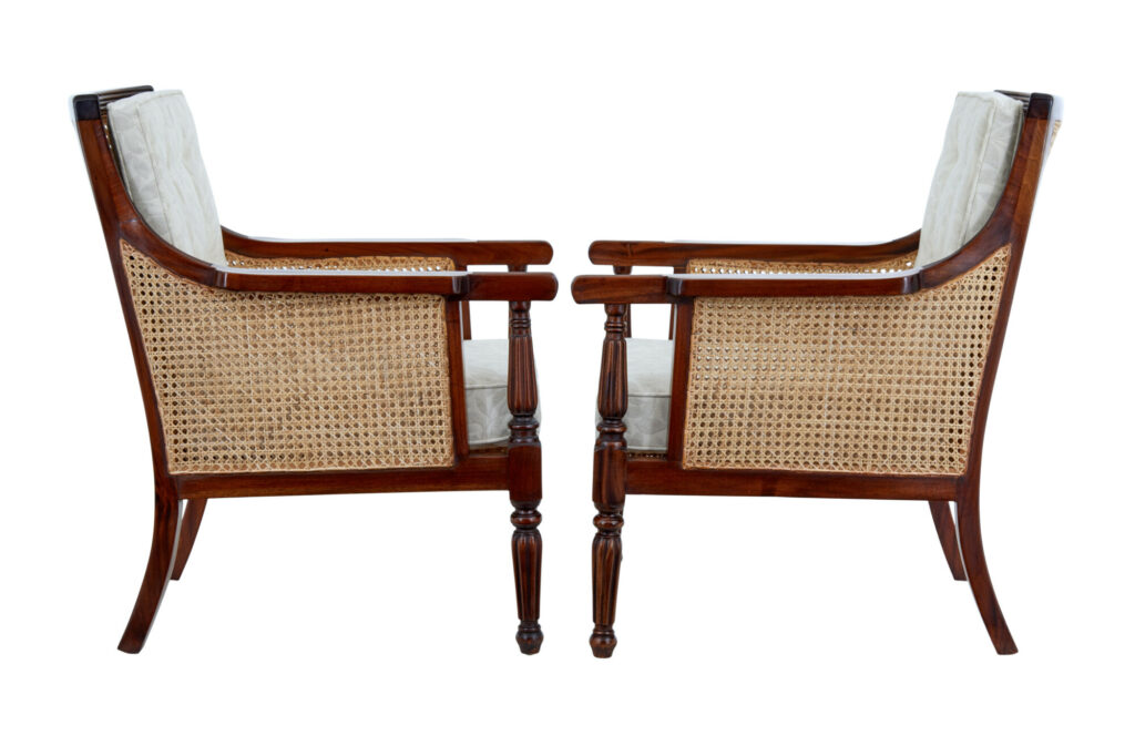 Pair of Bergere Cane Work Lounge Chairs — image 2