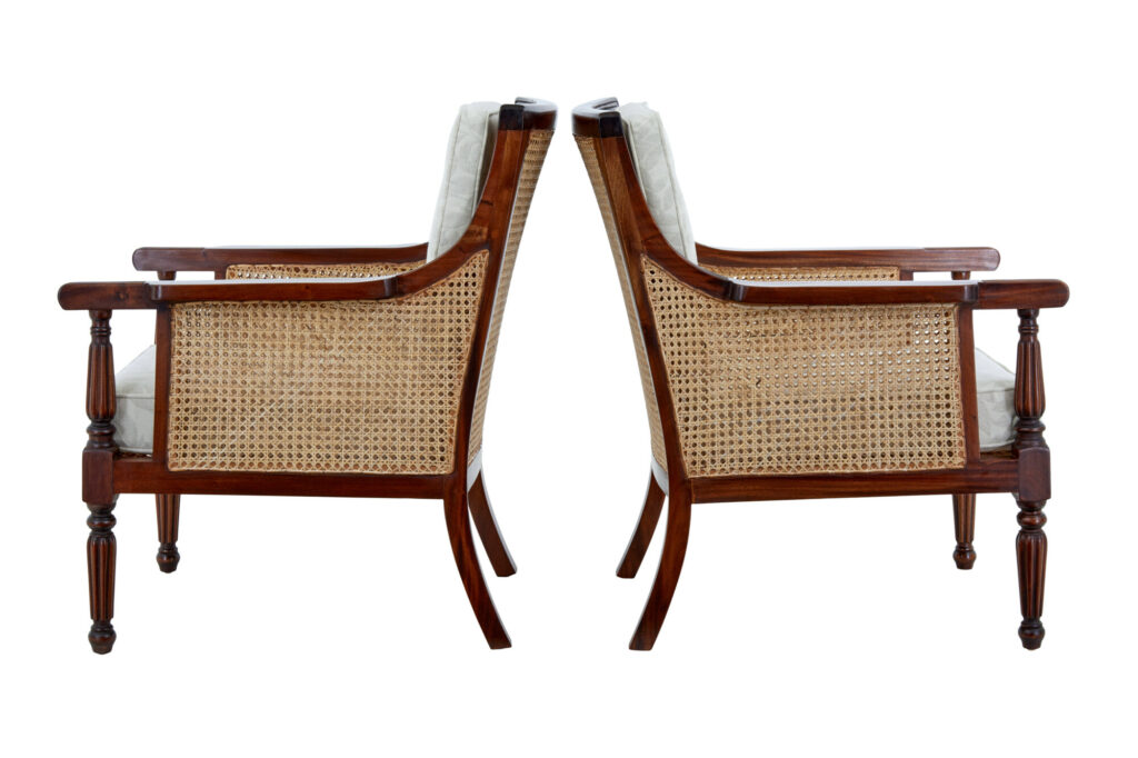 Pair of Bergere Cane Work Lounge Chairs — image 4