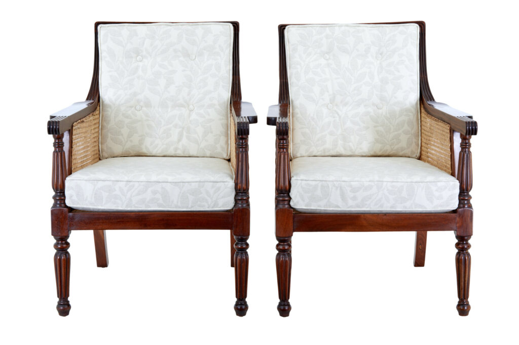 Pair of Bergere Cane Work Lounge Chairs — image 5