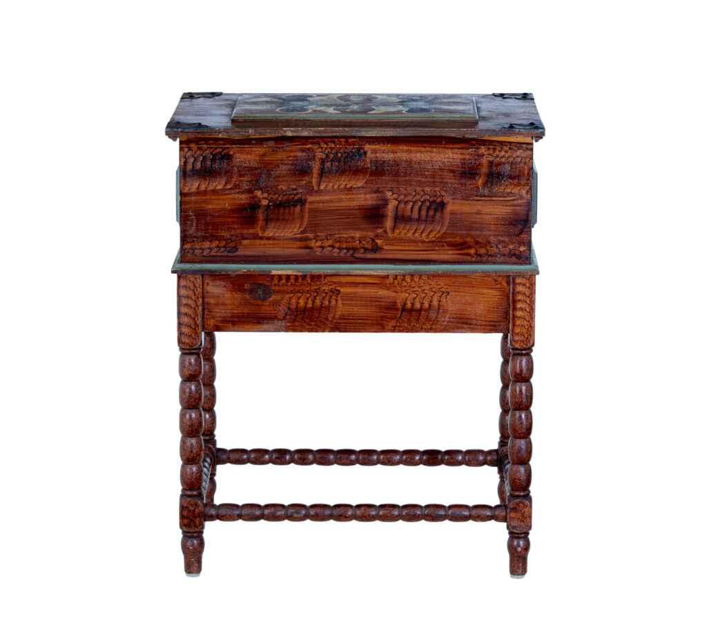 Traditional Mid 20th Century Hand Painted Work Table — image 7