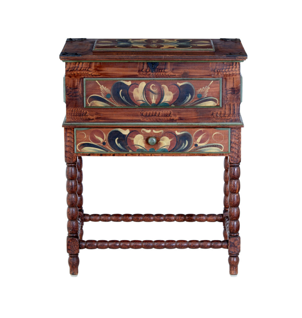 Traditional Mid 20th Century Hand Painted Work Table — image 10