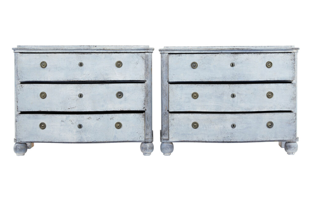 Swedish Pair of Mid 19th Century Painted Chest of Drawers — image 9