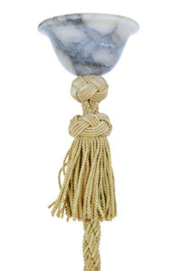 Carved Alabaster Art Deco Pendant Ceiling Light — thumbnail 2