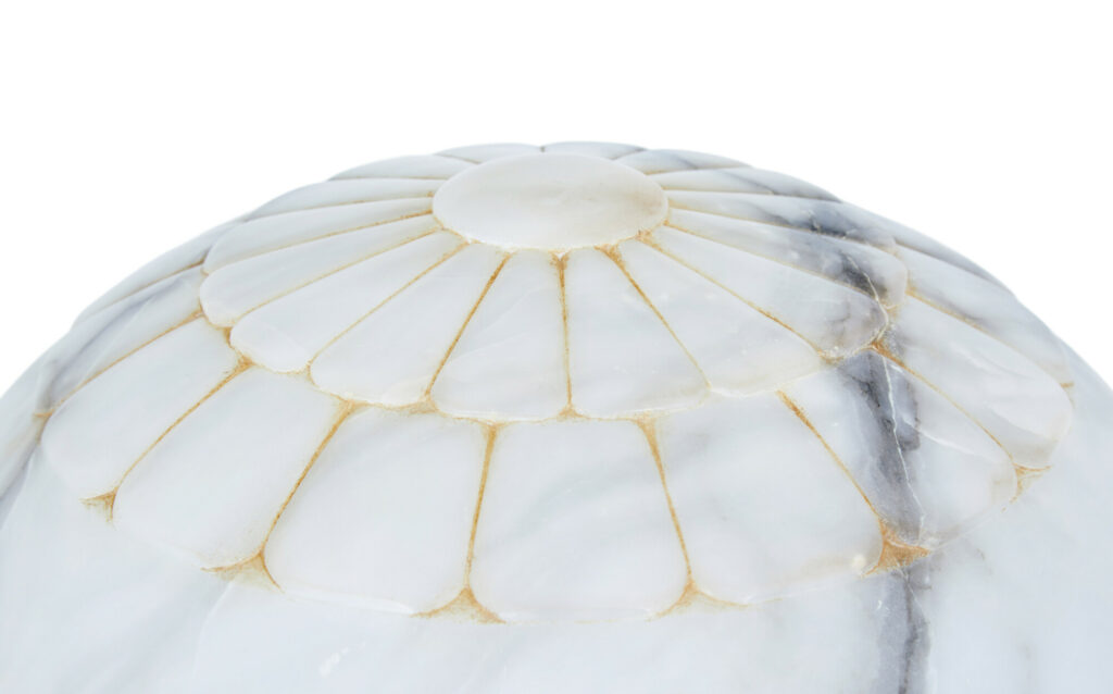 Carved Alabaster Art Deco Pendant Ceiling Light — image 4