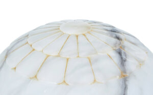 Carved Alabaster Art Deco Pendant Ceiling Light — thumbnail 4
