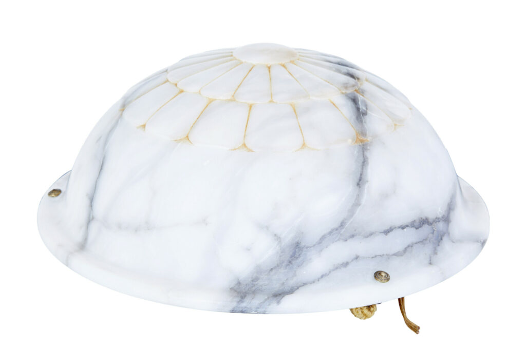 Carved Alabaster Art Deco Pendant Ceiling Light — image 5