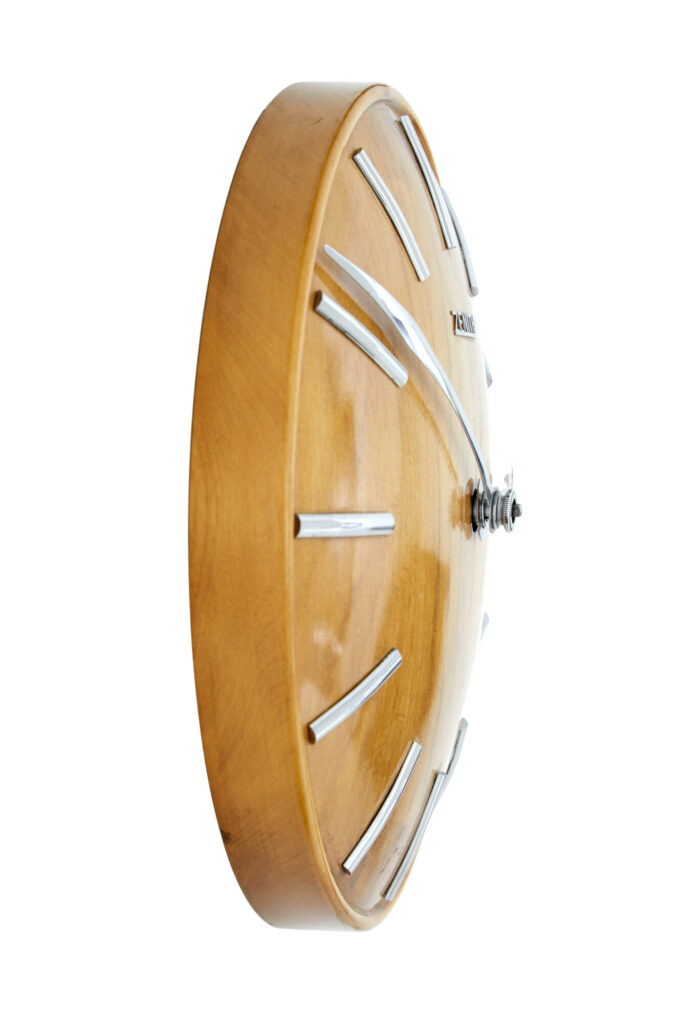 Mid Century Zenith Oak Wall Clock — image 4