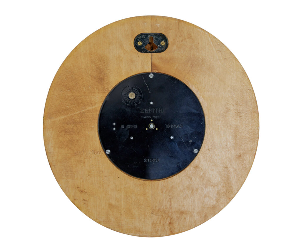 Mid Century Zenith Oak Wall Clock — image 3