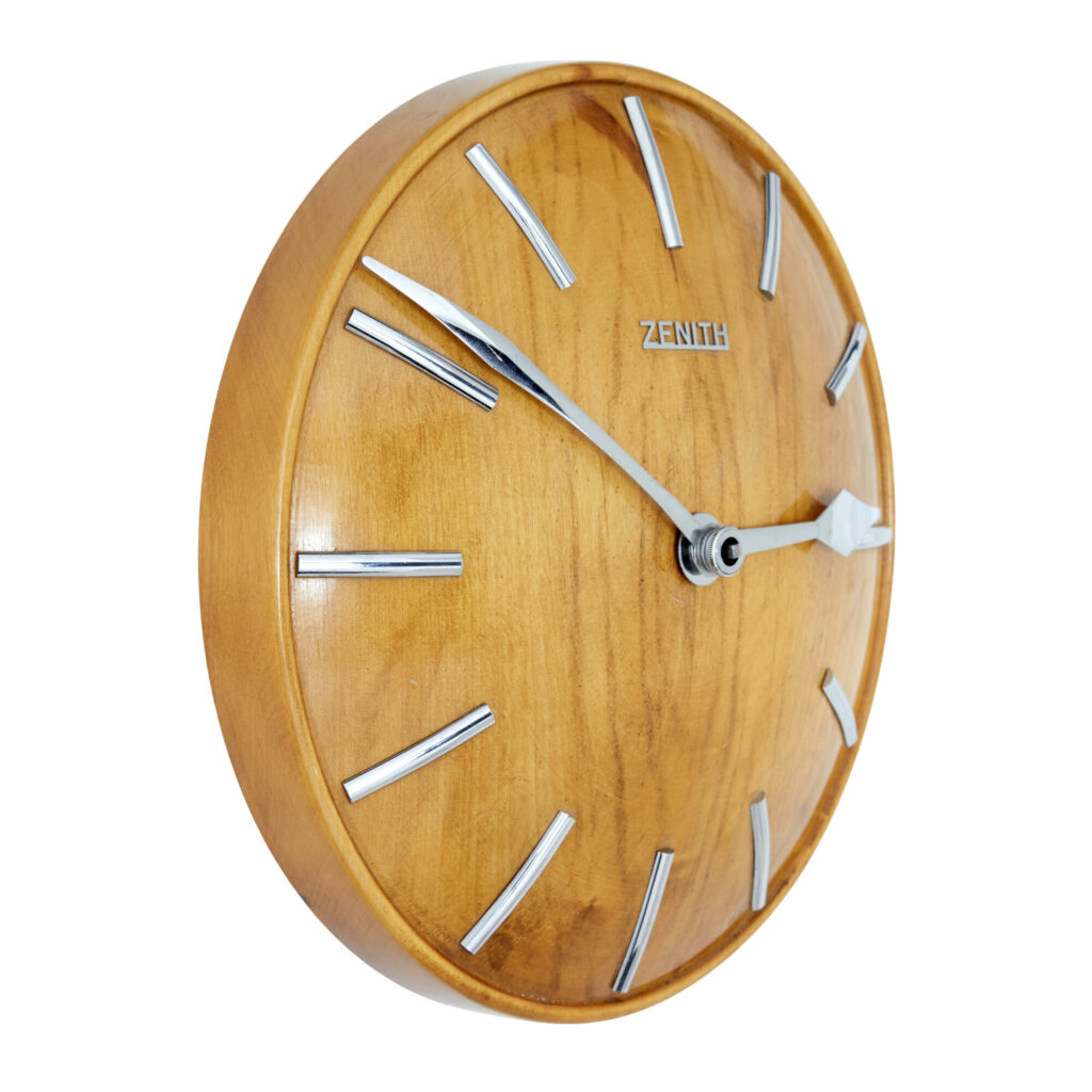 Mid Century Zenith Oak Wall Clock — image 5