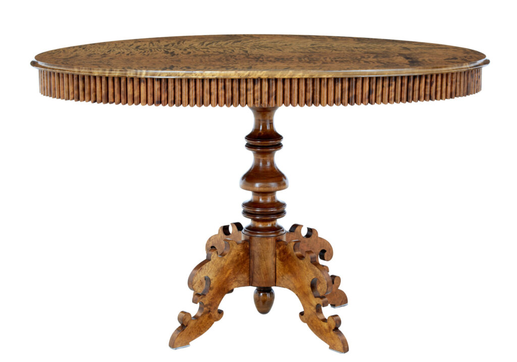 19th Century Oval Birch Side Table