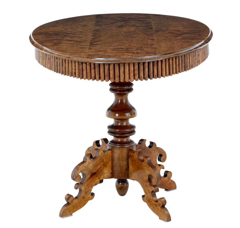 19th Century Oval Birch Side Table — image 2