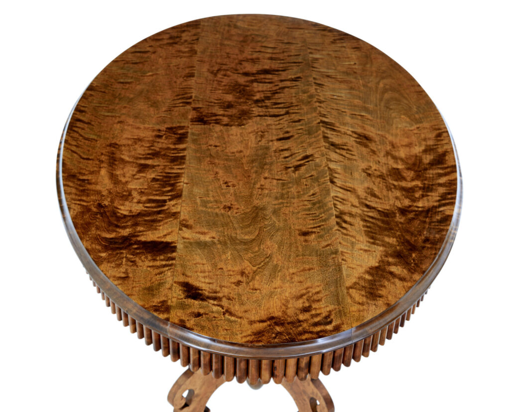 19th Century Oval Birch Side Table — image 4