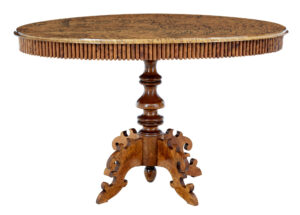 19th Century Oval Birch Side Table — thumbnail 3