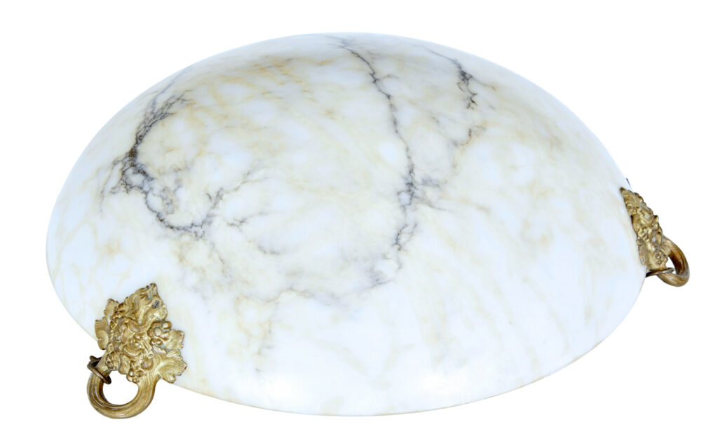Art Deco Alabaster and Ormolu Pendant Light — image 5