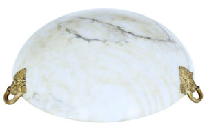 Art Deco Alabaster and Ormolu Pendant Light — thumbnail 4