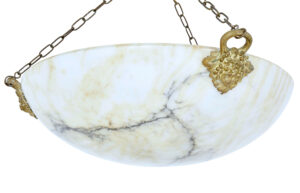 Art Deco Alabaster and Ormolu Pendant Light — thumbnail 6