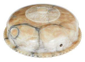 Art Deco Carved Alabaster Pendant Light — thumbnail 2