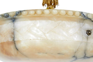 Art Deco Carved Alabaster Pendant Light — thumbnail 5