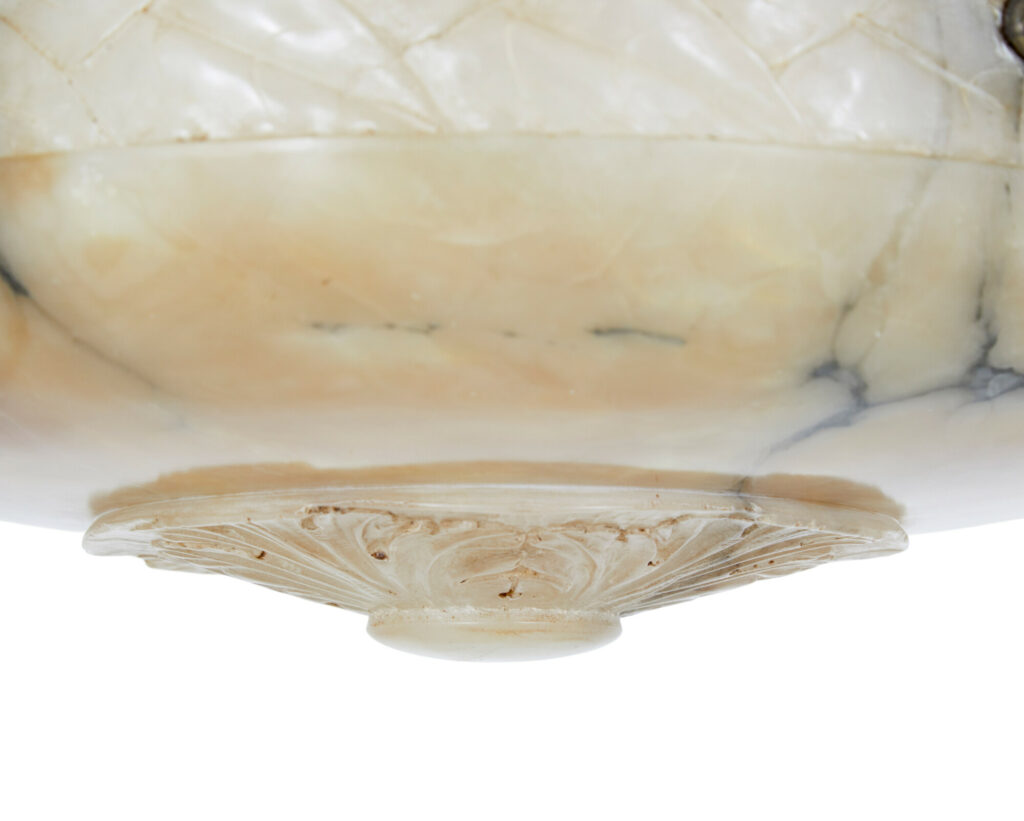 Art Deco Carved Alabaster Pendant Light — image 6