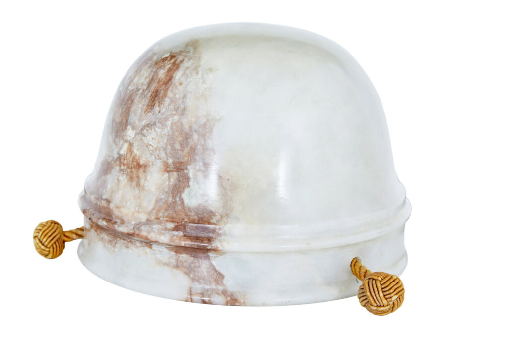 Small Art Deco Alabaster Hanging Pendant Light — image 3
