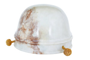 Small Art Deco Alabaster Hanging Pendant Light — thumbnail 3
