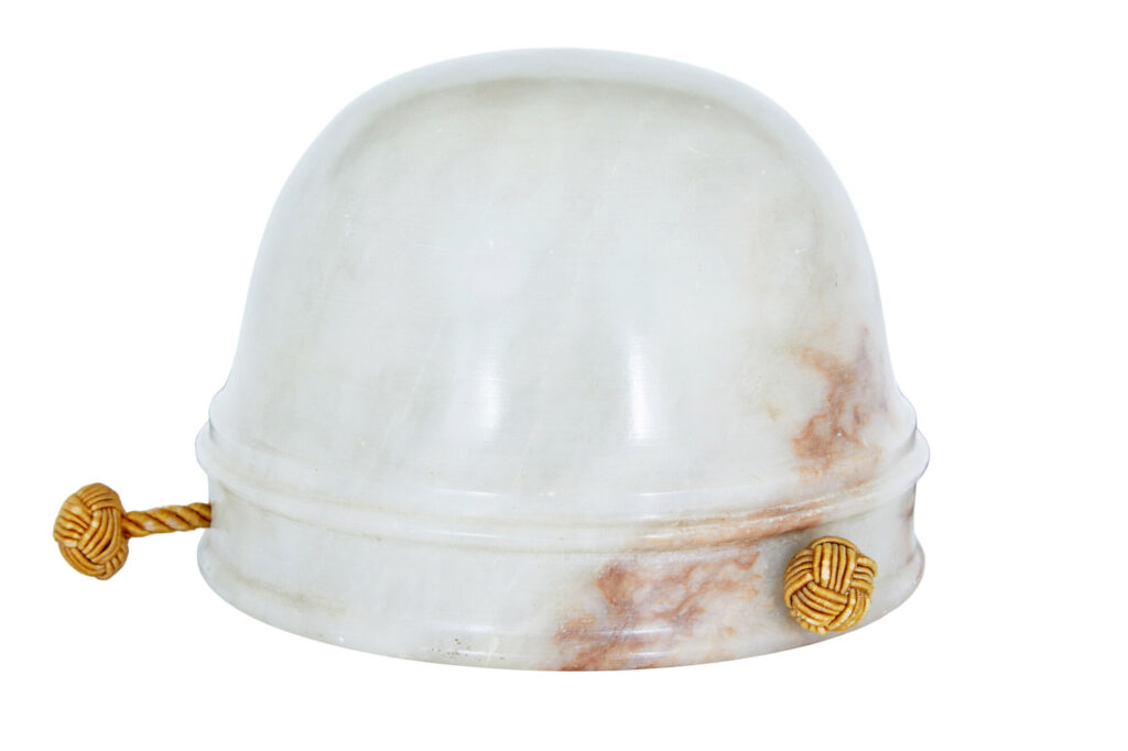 Small Art Deco Alabaster Hanging Pendant Light — image 2