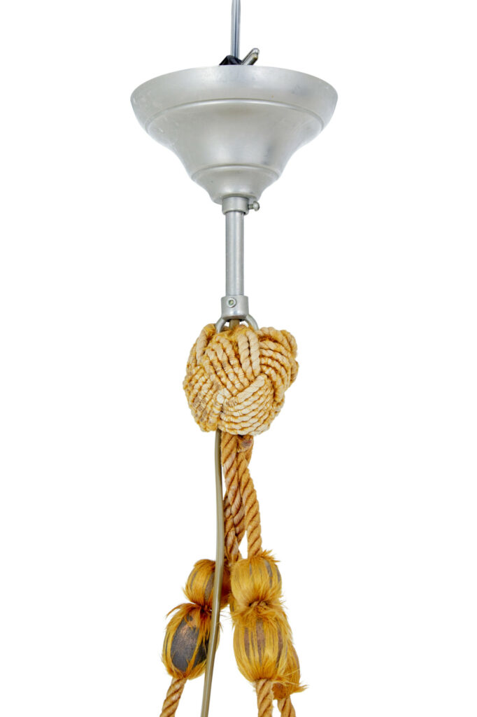 Small Art Deco Alabaster Hanging Pendant Light — image 6