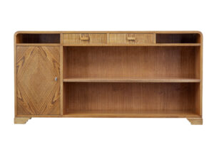 Elm Mid 20th Century Scandinavian Low Open Bookcase — thumbnail 8