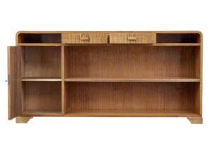 Elm Mid 20th Century Scandinavian Low Open Bookcase — thumbnail 7